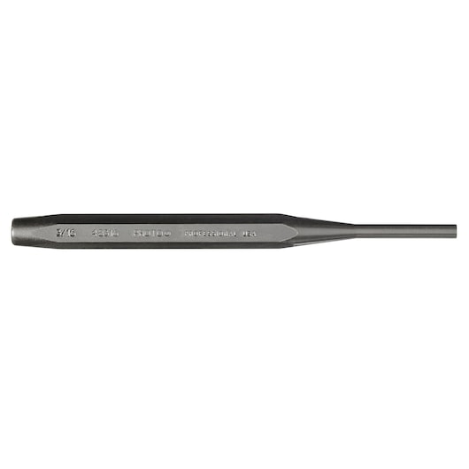 Photo of PROTO J48316 steel pin punch tool, hexagonal handle, shown from side on white background.