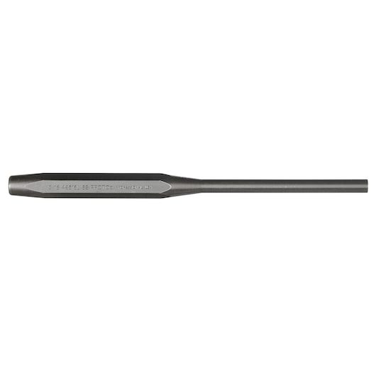 PROTO J48516LS2 steel long pin punch tool, hex handle, side view, on white background.