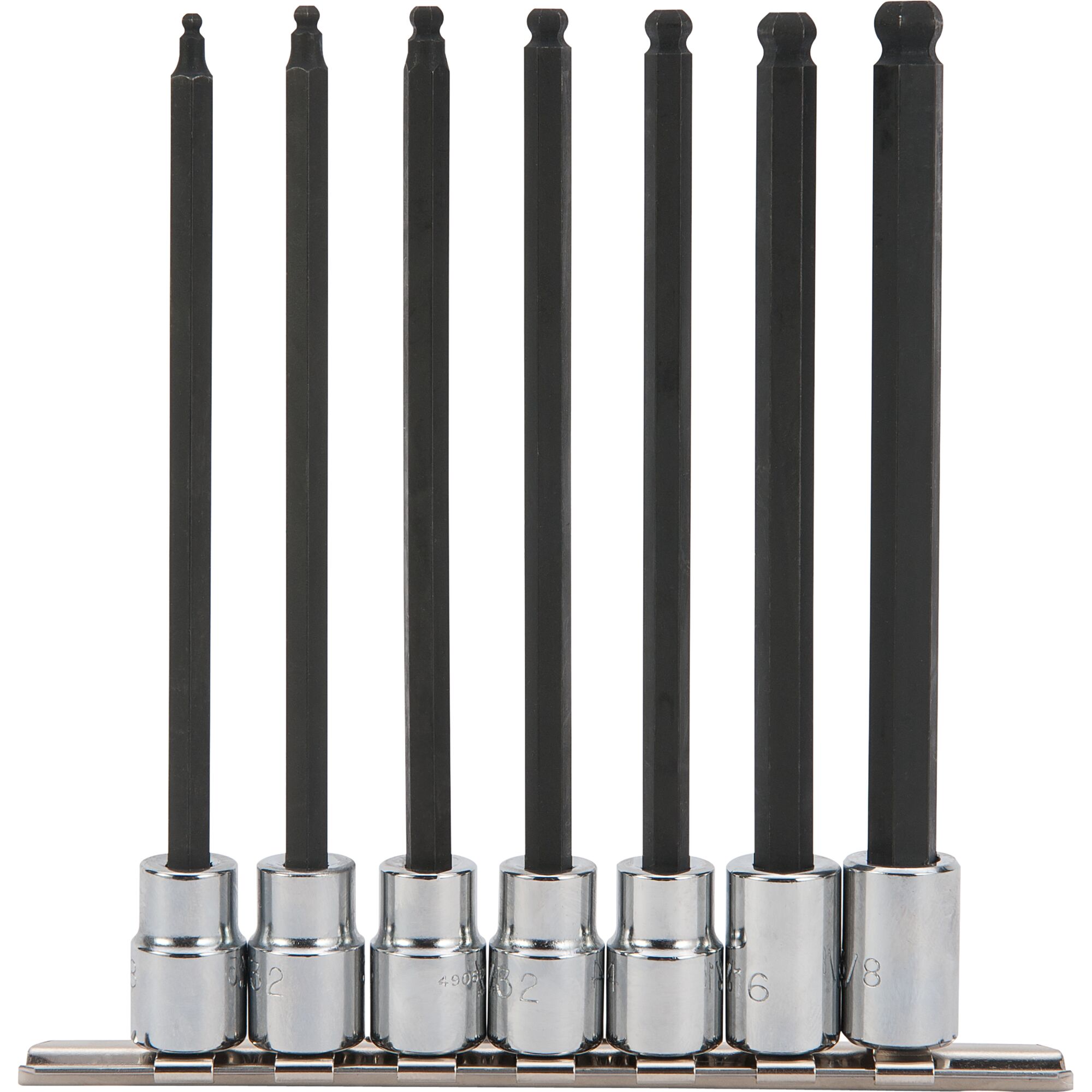 3/8 in. Drive Ball Style Extra Long Hex Bit Set (7 pc.) | PROTO