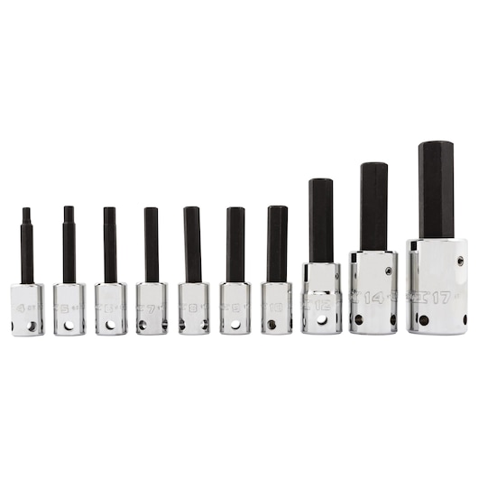 Proto® Tether-Ready 3/8" & 1/2" Drive 10 Piece Metric Hex Bit Set