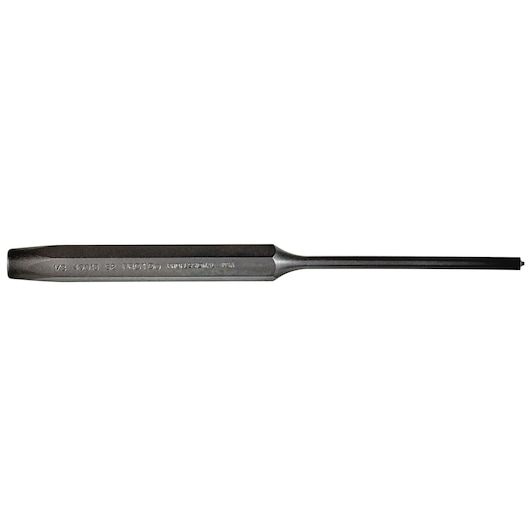 PROTO J49018S2 steel long pin punch tool, side angle, on white background.