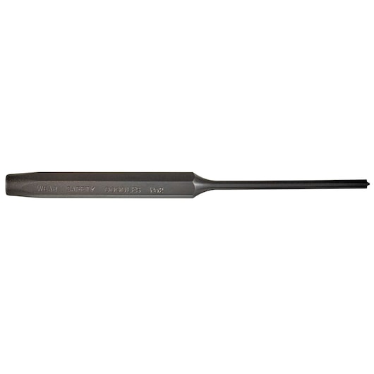 PROTO J49018S2 black steel pin punch tool, side view, on white background.
