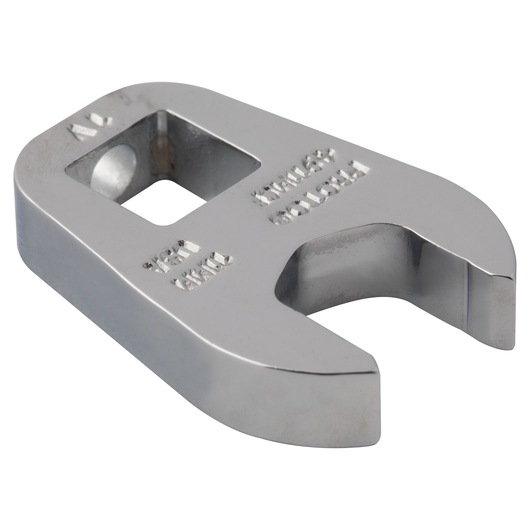 Photo of PROTO J4911MCF chrome open-end crowfoot wrench, angled view on white background.