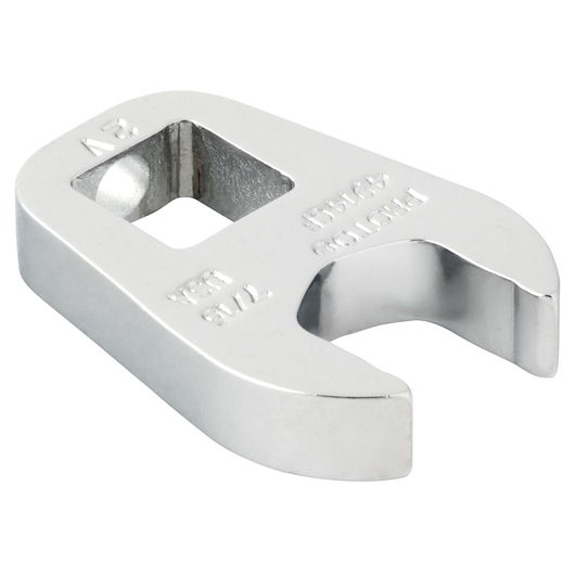 PROTO J4914CF chrome open end crowfoot wrench, photography, angled view on white background.