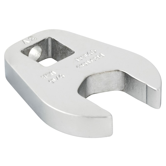 PROTO J4918CF chrome finish open-end crowfoot wrench, close-up angled view on white background.