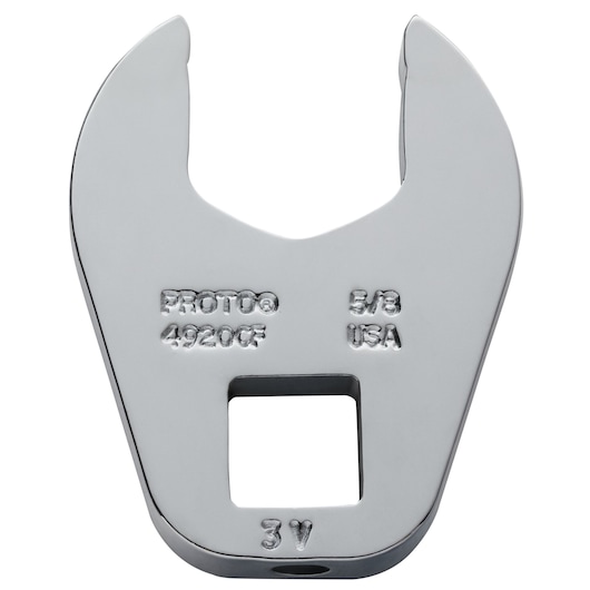 PROTO J4920CF open-end crowfoot wrench, silver finish, front angle on white background.