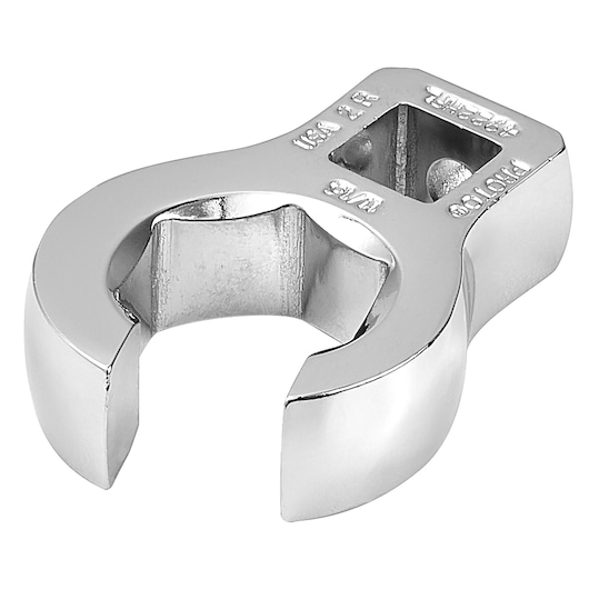 PROTO J4922HFL chrome open-end crowfoot wrench, angled front view on white background.