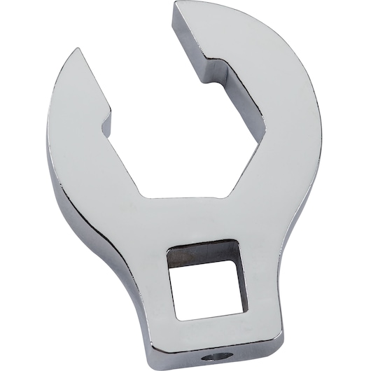 PROTO J4924HFL chrome open-end crowfoot wrench head, photographed at an angle on a white background.