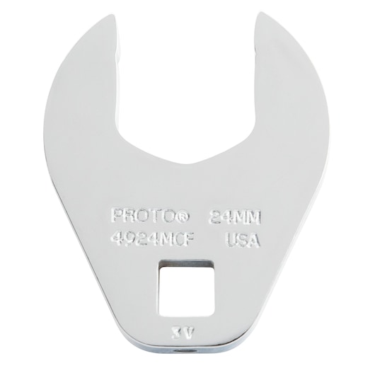 PROTO open-end crowfoot wrench 24mm, SKU J4924MCF, front angle on white background.