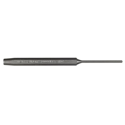 Photo of a PROTO J49332S2 steel pin punch, hexagonal handle, side angle on white background.