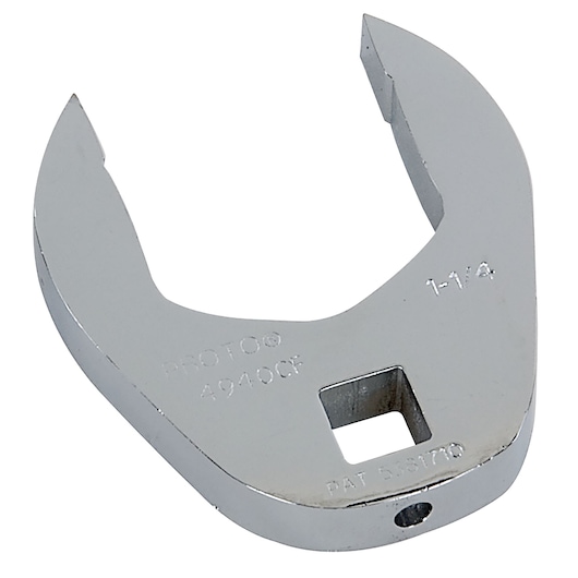 PROTO J4940CF chrome open-end crowfoot wrench, top angle on white background.