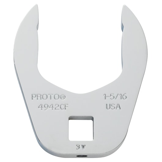 PROTO J4942CF open-end crowfoot wrench, silver finish, front angle on white background