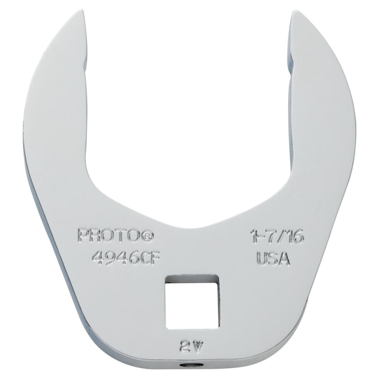 PROTO J4946CF open-end crowfoot wrench, 1-7/16 inch, silver finish, front angle on white background.