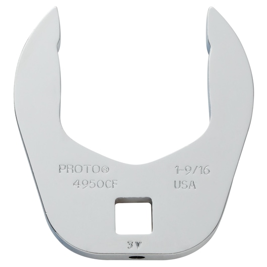 PROTO J4950CF crowfoot wrench, polished metal, front angle on white background.