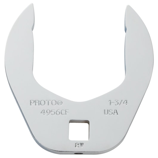 PROTO J4956CF open-end crowfoot wrench, chrome finish, front angle on white background.