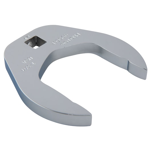 Photo of PROTO J4956CF chrome open end crowfoot wrench, angled view on white background.