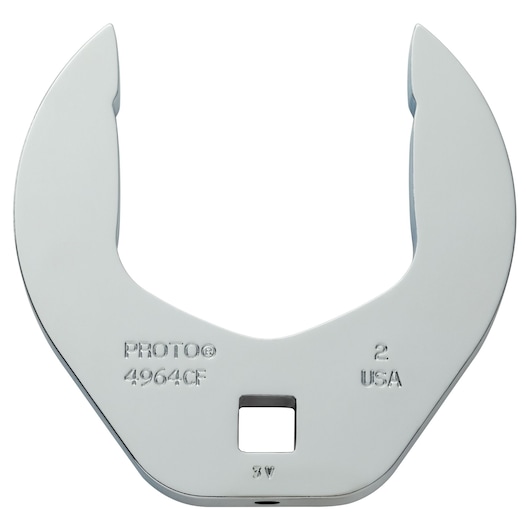 PROTO J4964CF open-end crowfoot wrench, silver, front angle on white background.