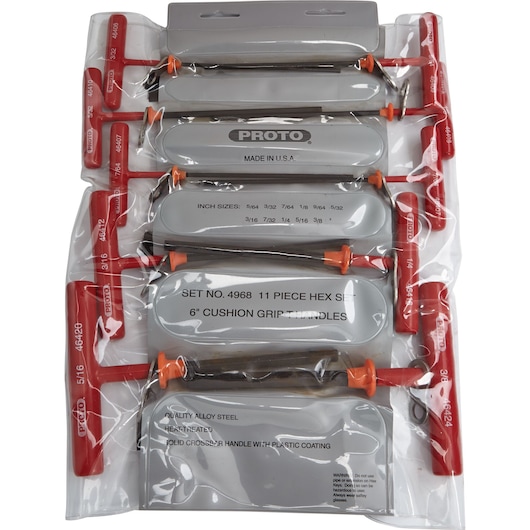 PROTO® Tether-Ready T-Handle Hex Key Set (11 pc.)