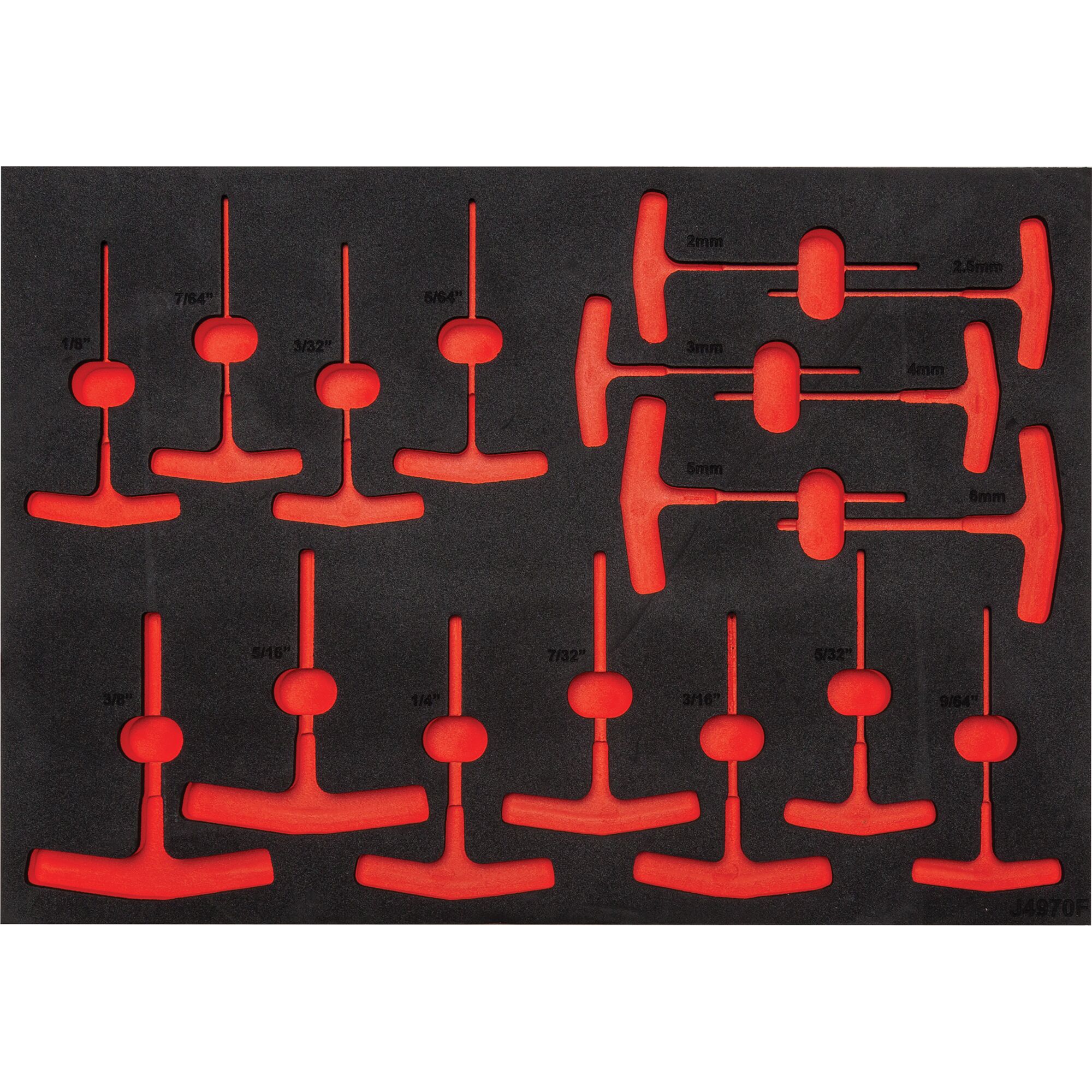 Velocity T-Handle Hex Key Set With Foam (17 pc.) | PROTO