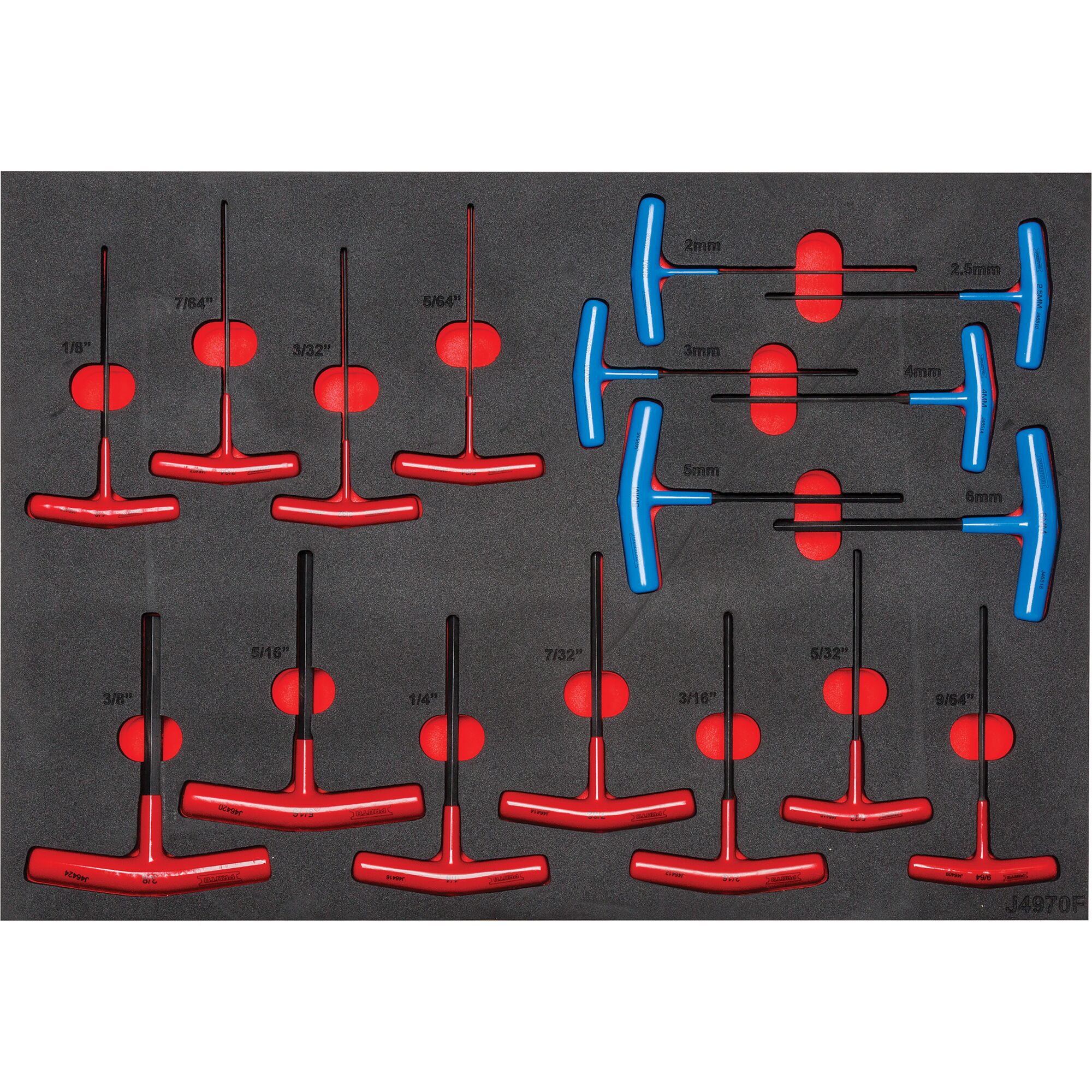 Velocity T-Handle Hex Key Set With Foam (17 pc.) | PROTO