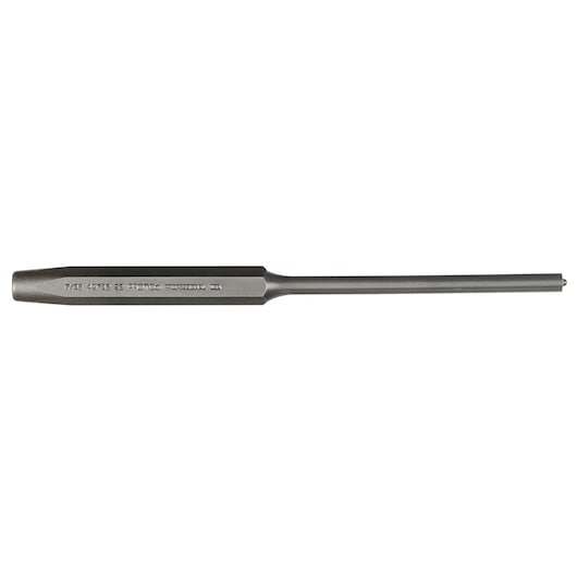 PROTO J49732S2 long steel punch tool, hex handle, side view, on white background.