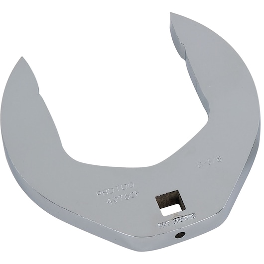 PROTO J4976CF large chrome crowfoot wrench head on white background, open-end design with square drive.