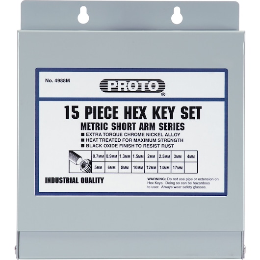 Proto® 15 Piece Hex Key Set - Metric