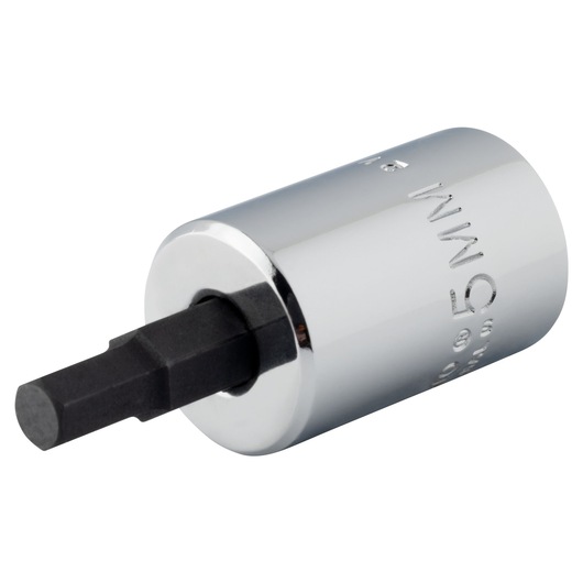 Photo of PROTO J4990-5MST hex bit socket, chrome finish, 5mm size, angled view on white background.