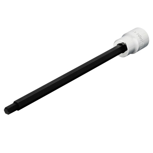 PROTO J4990-5MXL extra-long black hex socket with silver base, studio angle on white background.