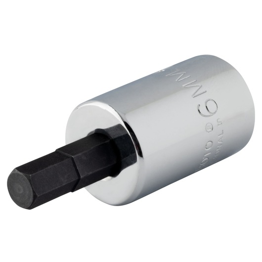 PROTO J4990-6MST hex bit socket, chrome finish, 6mm, product angle on white background.