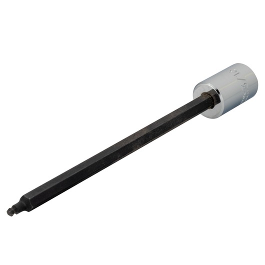 PROTO J49903/16ST long hex socket with chrome head, black shaft, product photography, angled view.
