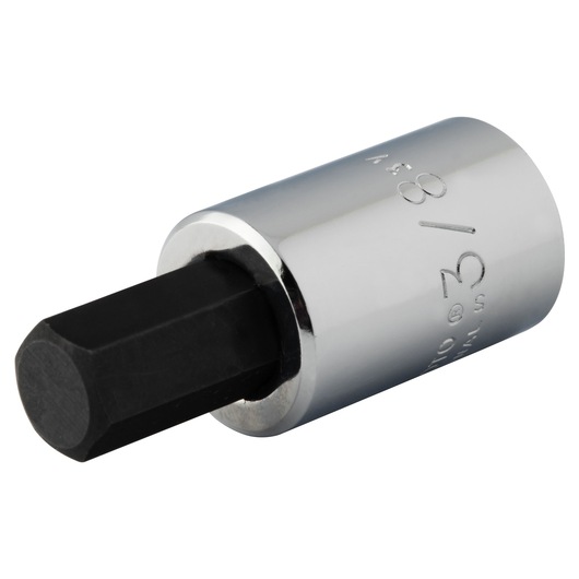 PROTO hex bit socket J49903/8ST, chrome finish, front angle on white background.