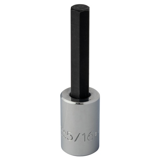 PROTO J49905/16 hex bit socket, chrome finish with engraved size, photo of front angle.