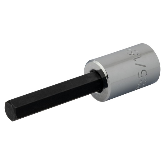 PROTO J49905/16 hex bit socket with black hex shaft and chrome finish, photographed on white background.