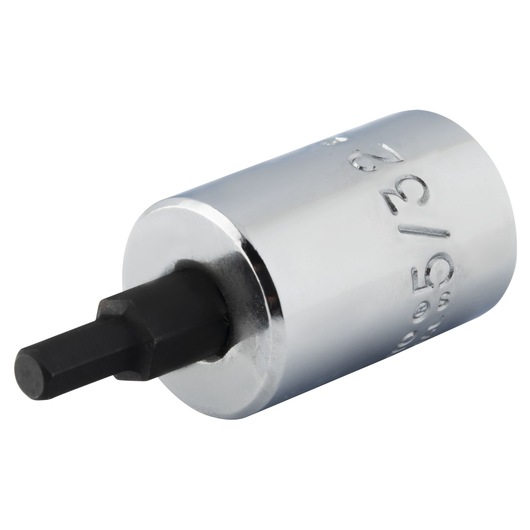 PROTO J49905/32ST hex bit socket with chrome finish, black hex tip, angled on white background.