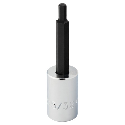PROTO J49905/32 hex bit socket, chrome and black, front angle on white background.