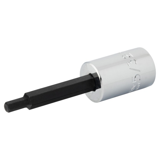 PROTO J49905/32 hex bit socket, chrome finish with black hex shaft, shown at angle on white background.