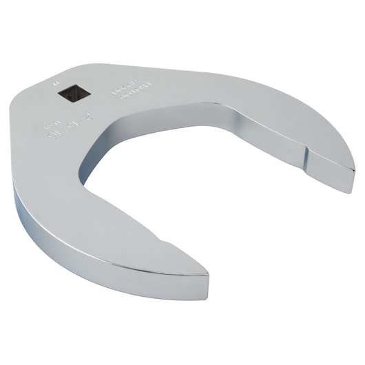 Photo of PROTO J4990CF large chrome open-end crowfoot wrench, angled on white background.