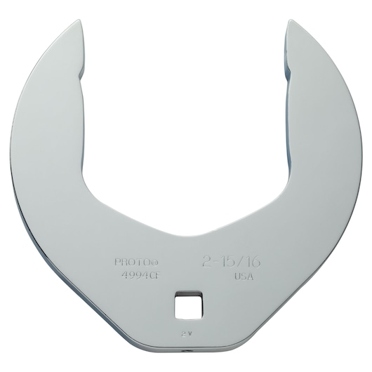 Photo of PROTO J4994CF large chrome open-end crowfoot wrench, front view on white background.