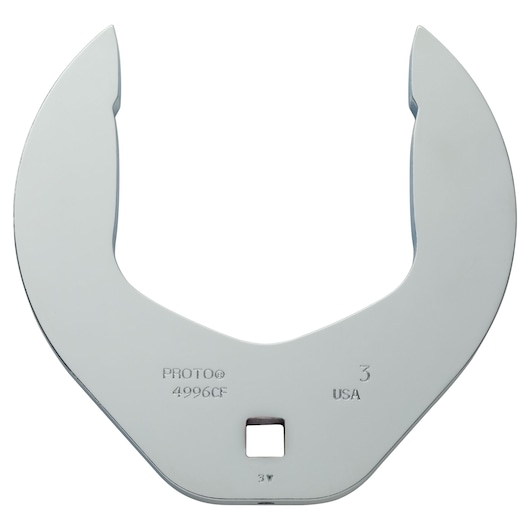 PROTO J4996CF open-end crowfoot wrench, silver finish, front angle, white background