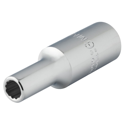 PROTO J5006M chrome hand socket with 6mm size, photography angled on white background.