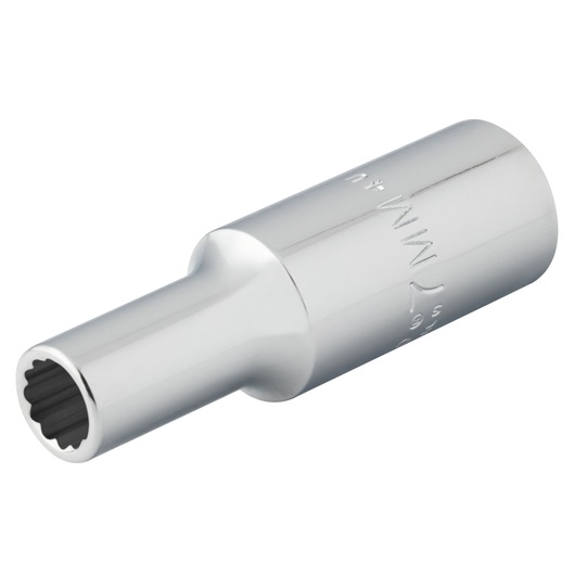 PROTO J5007M chrome deep socket, 12-point, photography, angled on white background.