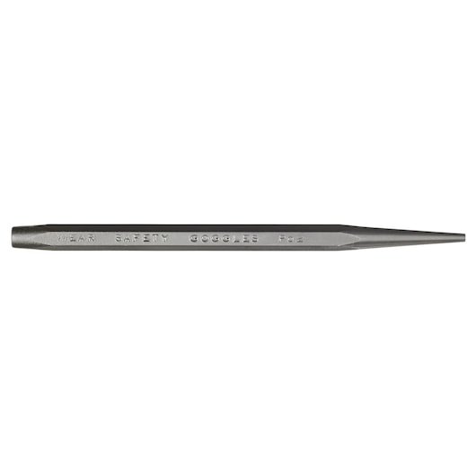 PROTO J501-4S2 steel center punch with hexagonal body, pointed tip, side view on white background.