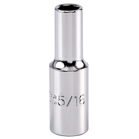 PROTO J5010H chrome deep socket with 5/16 marking, front angle on white background