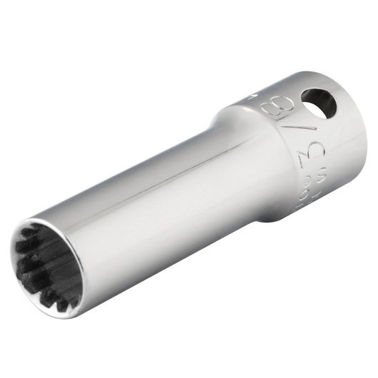 PROTO J5012DPL chrome deep socket photographed at an angle on white background.
