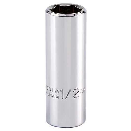 PROTO J5016H chrome deep socket tool, photographed upright on white background.