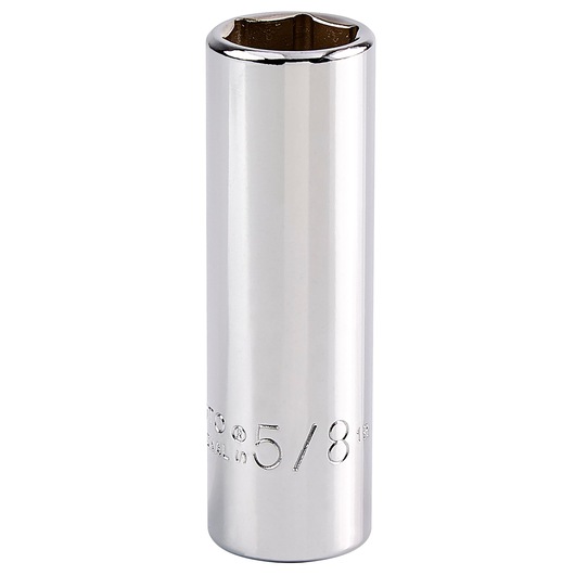 PROTO J5020H chrome 5/8 inch deep socket, product view on white background.
