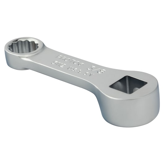 Photo of PROTO J5112 short box end wrench, chrome finish, angled view on white background.