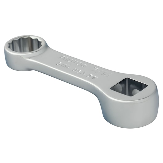 PROTO J5114 double box end wrench, chrome finish, 7/16 inch, front angle on white background.