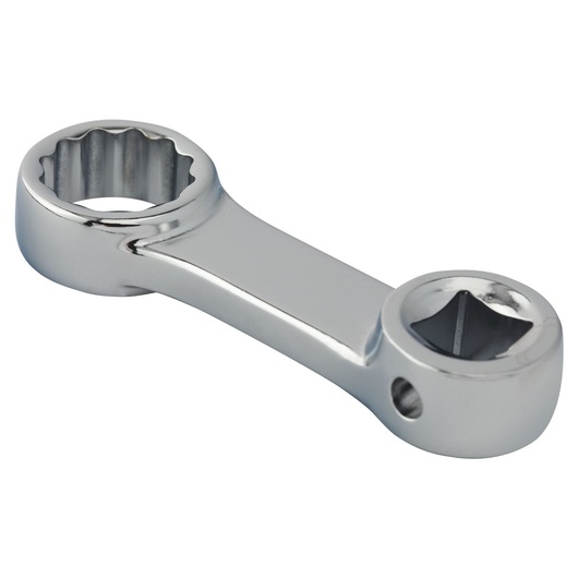 PROTO J5120 polished chrome offset hand wrench, top angle, white background.